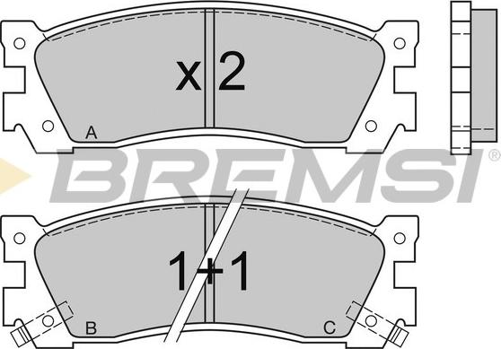 Bremsi BP2422 - Kit pastiglie freno, Freno a disco autozon.pro