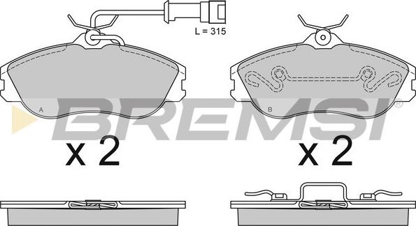 Bremsi BP2478 - Kit pastiglie freno, Freno a disco autozon.pro