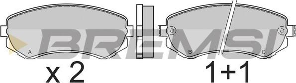 Bremsi BP2473 - Kit pastiglie freno, Freno a disco autozon.pro