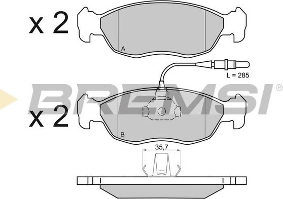 Bremsi BP2595 - Kit pastiglie freno, Freno a disco autozon.pro