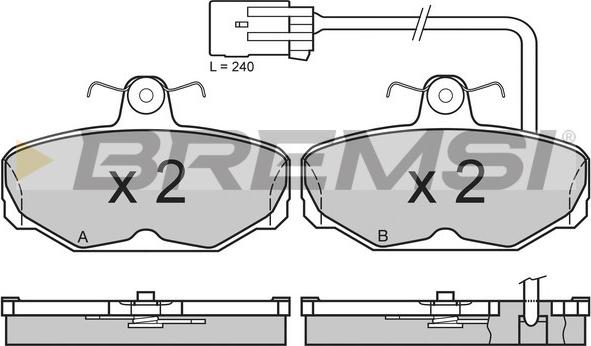 Bremsi BP2591 - Kit pastiglie freno, Freno a disco autozon.pro