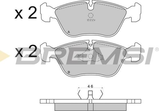 Bremsi BP2559 - Kit pastiglie freno, Freno a disco autozon.pro