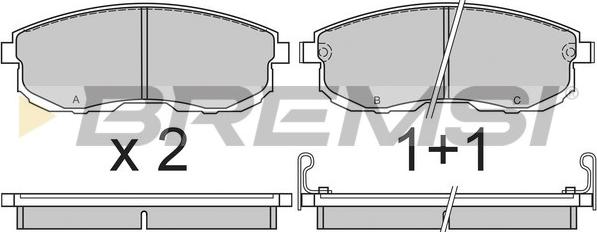 Bremsi BP2569 - Kit pastiglie freno, Freno a disco autozon.pro