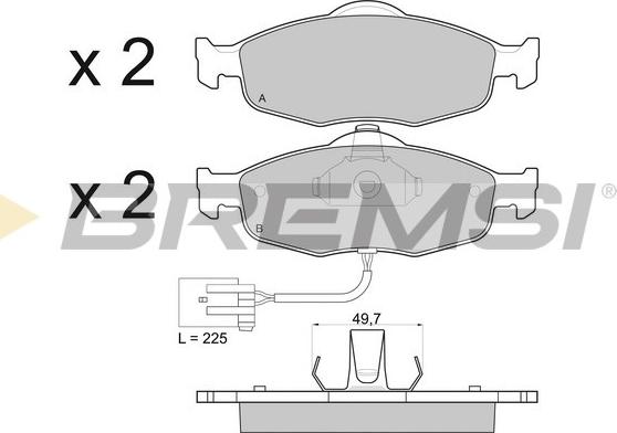 Bremsi BP2561 - Kit pastiglie freno, Freno a disco autozon.pro