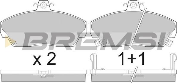 Bremsi BP2502 - Kit pastiglie freno, Freno a disco autozon.pro