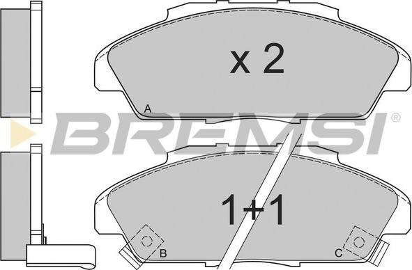 Bremsi BP2519 - Kit pastiglie freno, Freno a disco autozon.pro