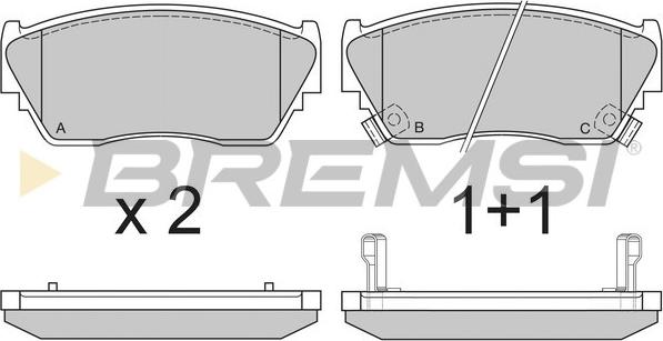 Bremsi BP2511 - Kit pastiglie freno, Freno a disco autozon.pro