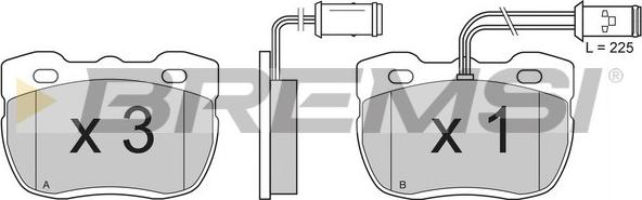 Bremsi BP2518 - Kit pastiglie freno, Freno a disco autozon.pro