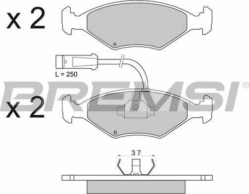 Bremsi BP2589 - Kit pastiglie freno, Freno a disco autozon.pro