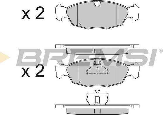 Bremsi BP2584 - Kit pastiglie freno, Freno a disco autozon.pro