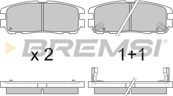 Bremsi BP2581 - Kit pastiglie freno, Freno a disco autozon.pro