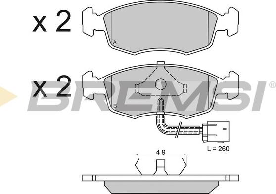 Bremsi BP2583 - Kit pastiglie freno, Freno a disco autozon.pro