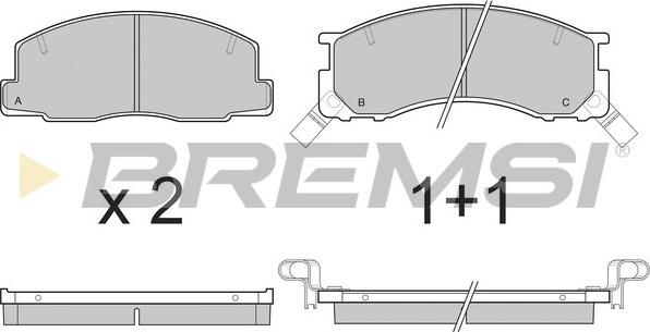 Bremsi BP2539 - Kit pastiglie freno, Freno a disco autozon.pro