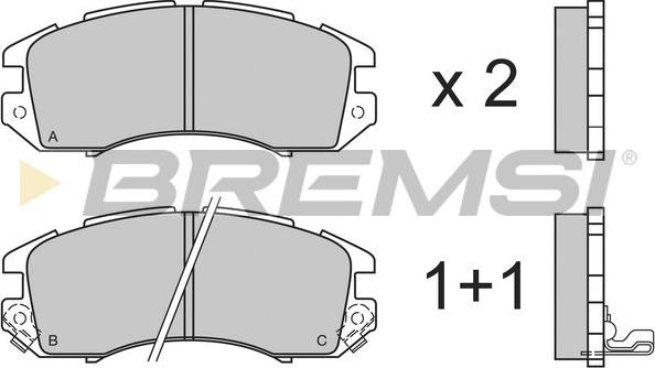 Bremsi BP2535 - Kit pastiglie freno, Freno a disco autozon.pro