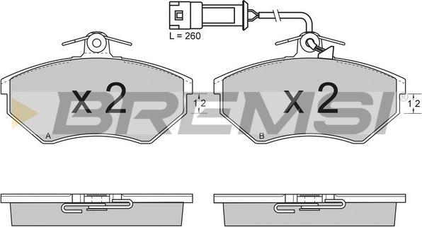 Bremsi BP2533 - Kit pastiglie freno, Freno a disco autozon.pro