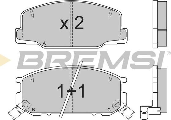 Bremsi BP2537 - Kit pastiglie freno, Freno a disco autozon.pro