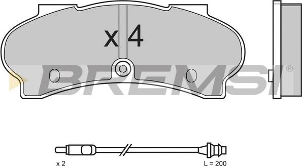 Bremsi BP2524 - Kit pastiglie freno, Freno a disco autozon.pro