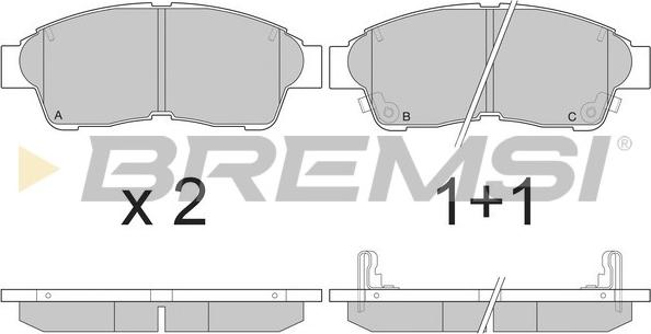 Bremsi BP2526 - Kit pastiglie freno, Freno a disco autozon.pro