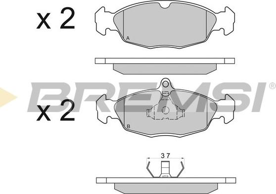 Bremsi BP2520 - Kit pastiglie freno, Freno a disco autozon.pro