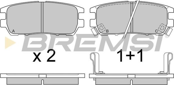 Bremsi BP2574 - Kit pastiglie freno, Freno a disco autozon.pro