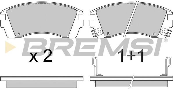 Bremsi BP2575 - Kit pastiglie freno, Freno a disco autozon.pro