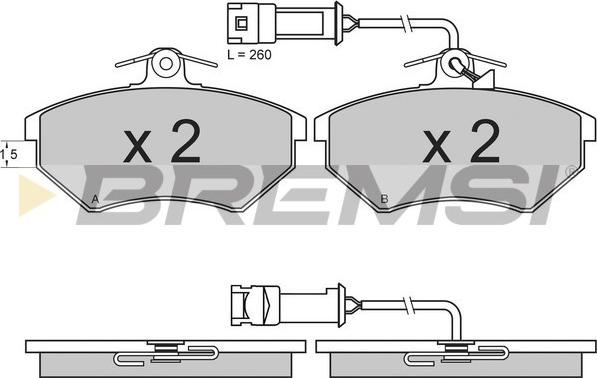 Bremsi BP2644 - Kit pastiglie freno, Freno a disco autozon.pro