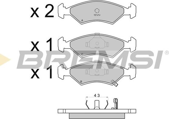 Bremsi BP2647 - Kit pastiglie freno, Freno a disco autozon.pro