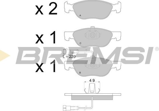 Bremsi BP2666 - Kit pastiglie freno, Freno a disco autozon.pro