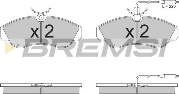 Bremsi BP2615 - Kit pastiglie freno, Freno a disco autozon.pro