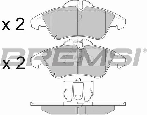 Bremsi BP2687TR - Kit pastiglie freno, Freno a disco autozon.pro