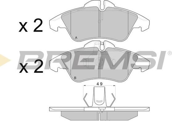 Bremsi BP2687 - Kit pastiglie freno, Freno a disco autozon.pro