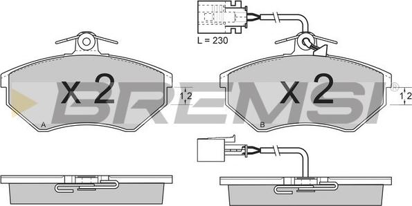 Bremsi BP2638 - Kit pastiglie freno, Freno a disco autozon.pro