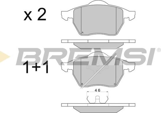 Bremsi BP2679 - Kit pastiglie freno, Freno a disco autozon.pro