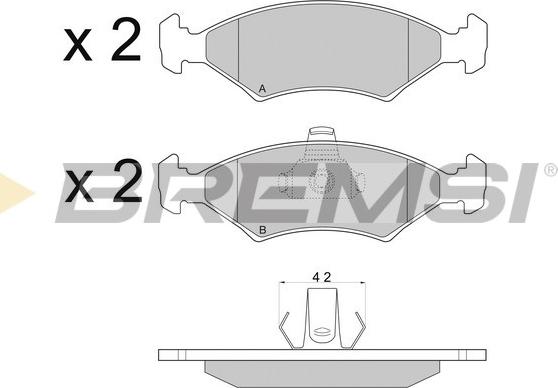 Bremsi BP2675 - Kit pastiglie freno, Freno a disco autozon.pro