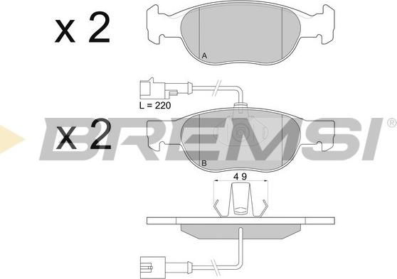 Bremsi BP2676 - Kit pastiglie freno, Freno a disco autozon.pro