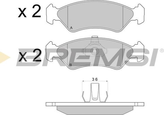 Bremsi BP2671 - Kit pastiglie freno, Freno a disco autozon.pro