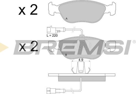 Bremsi BP2677 - Kit pastiglie freno, Freno a disco autozon.pro