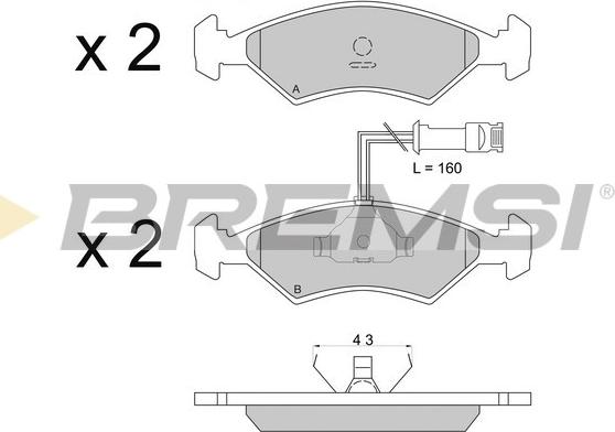 Bremsi BP2163 - Kit pastiglie freno, Freno a disco autozon.pro