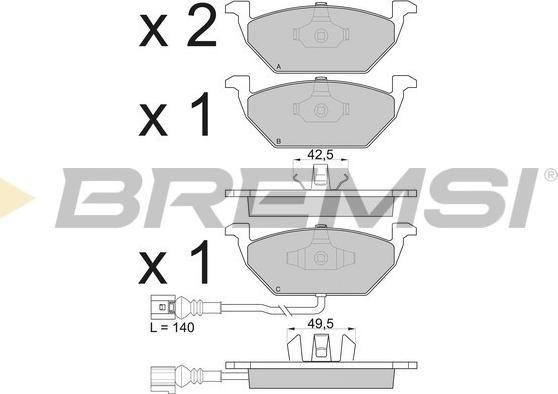 Bremsi BP2848 - Kit pastiglie freno, Freno a disco autozon.pro