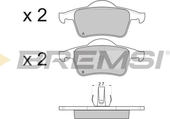 Bremsi BP2843 - Kit pastiglie freno, Freno a disco autozon.pro