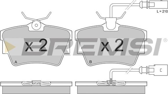 Bremsi BP2867 - Kit pastiglie freno, Freno a disco autozon.pro