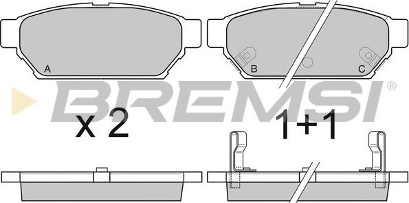 Bremsi BP2800 - Kit pastiglie freno, Freno a disco autozon.pro