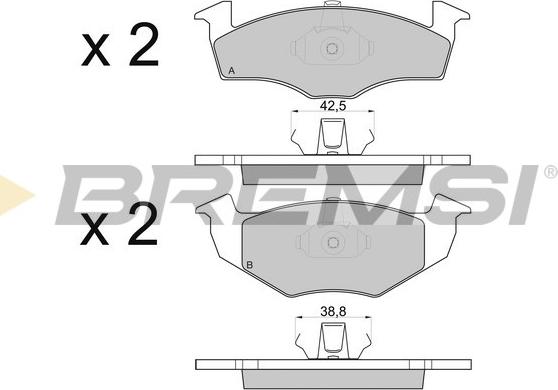 Bremsi BP2808 - Kit pastiglie freno, Freno a disco autozon.pro