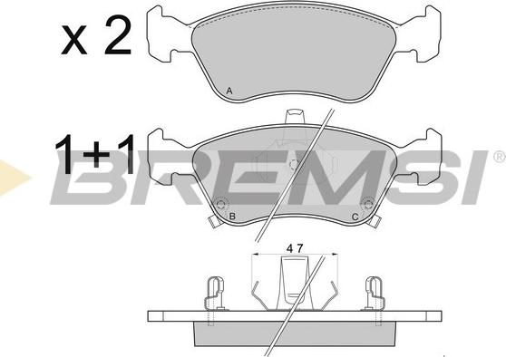 Bremsi BP2814 - Kit pastiglie freno, Freno a disco autozon.pro