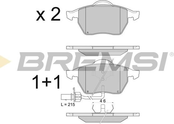 Bremsi BP2816 - Kit pastiglie freno, Freno a disco autozon.pro