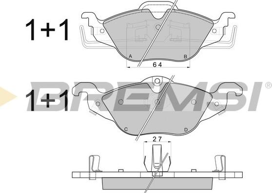 Bremsi BP2810 - Kit pastiglie freno, Freno a disco autozon.pro