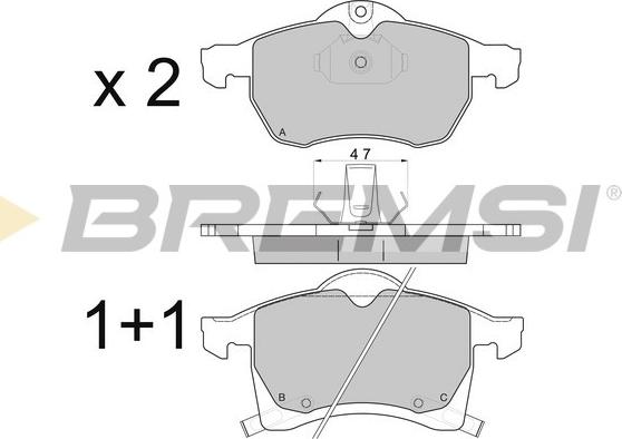 Bremsi BP2811 - Kit pastiglie freno, Freno a disco autozon.pro