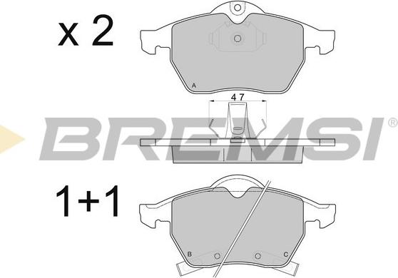 Bremsi BP2813 - Kit pastiglie freno, Freno a disco autozon.pro