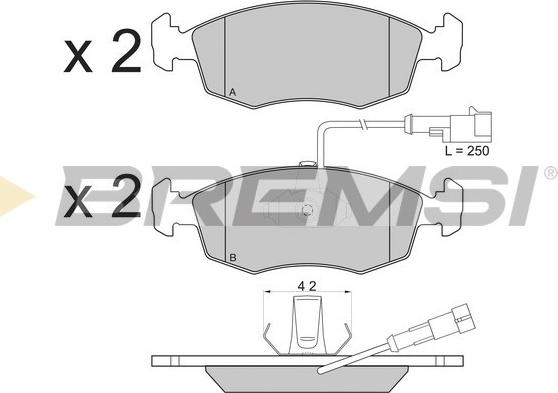 Bremsi BP2817 - Kit pastiglie freno, Freno a disco autozon.pro