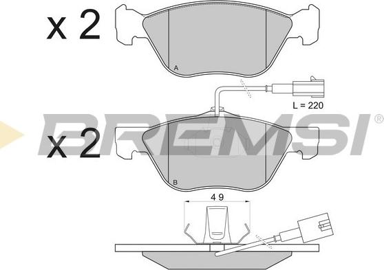 Bremsi BP2838 - Kit pastiglie freno, Freno a disco autozon.pro